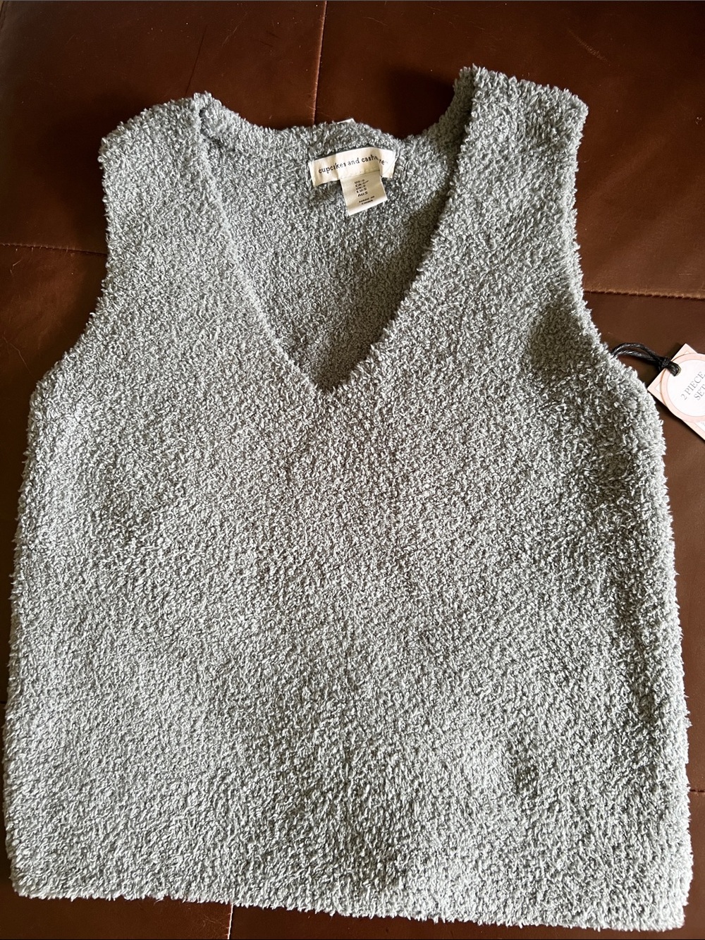 cupcakes & cashmere Plush Tank in Light Gray